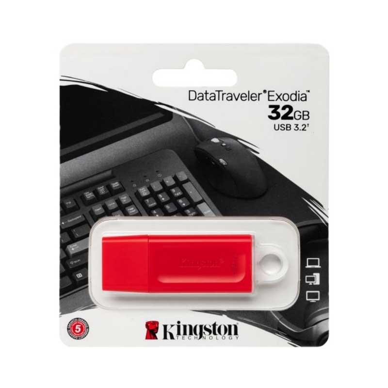 Memoria USB Kingston 32GB 3.2 DataTraveler Exodia ROJA