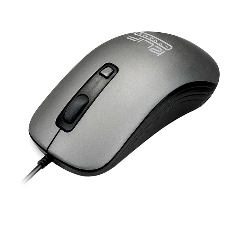 Mouse Alámbrico Óptico Klip Xtreme Shadow 1600DPI Gris