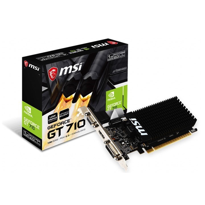 Tarjeta de Vídeo 1GB DDR3 MSI GeForce GT 710 VGA DVI-D HDMI PCIe 2.0