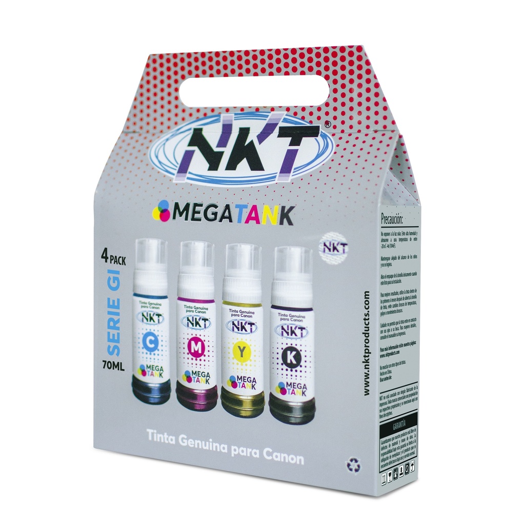 TINTA NKT 70ML 4PACK PARA CANON MEGA TANK