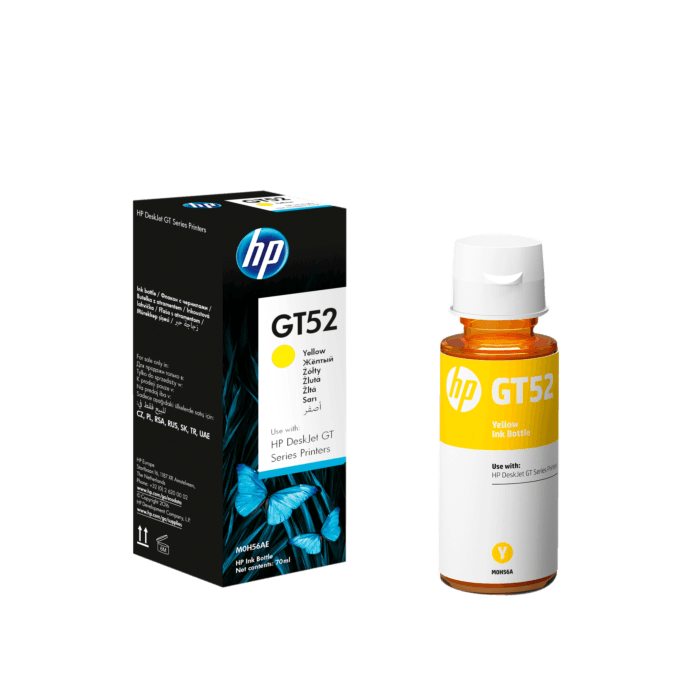 Tinta HP GT52 Color Amarillo Original, Recarga De Tinta, HP