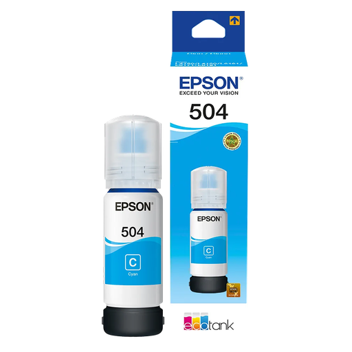 Botella de Tinta Epson T504 Cian 70ml