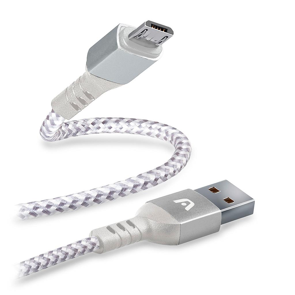 Cable USB a Micro USB Argom ARG-CB-0021WT 1.8 Metros Blanco