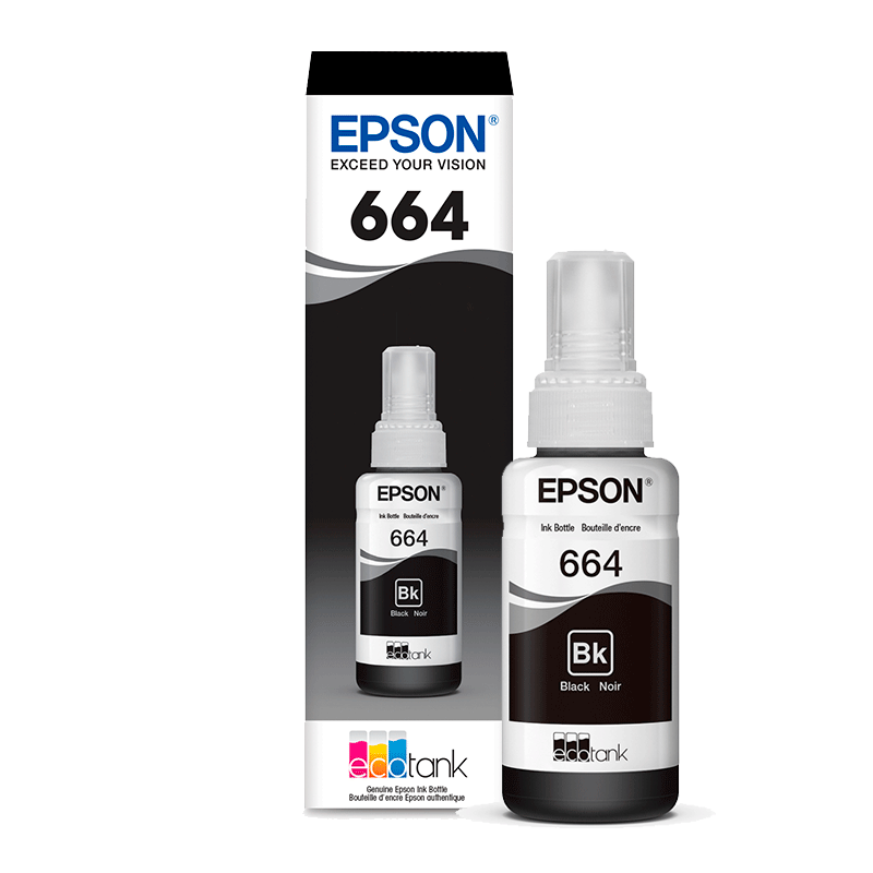 Botella de Tinta Epson T664 Negro 70ml