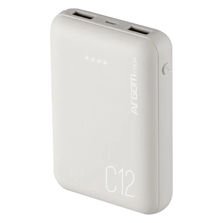 PowerBank Argom C12 12000mAh 2xUSB Blanco