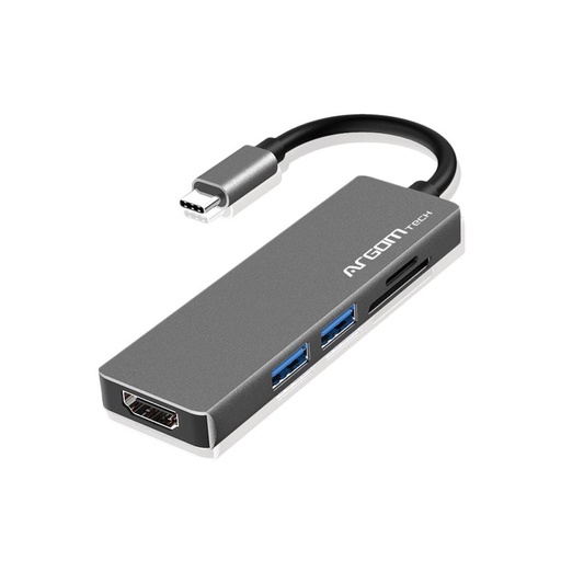 [ARG-UB-0183] Hub Argom 5-Puertos 5-en-1 USB-C Plateado