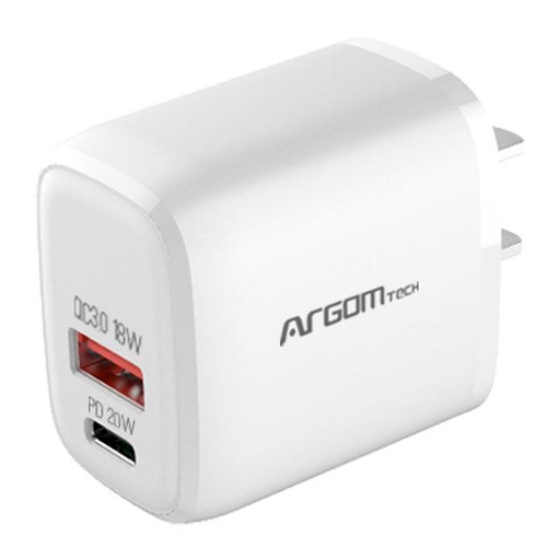 [ARG-AC-0115WT] Cargador de Pared Argom ARG-AC-0115WT USB-C 20W Blanco