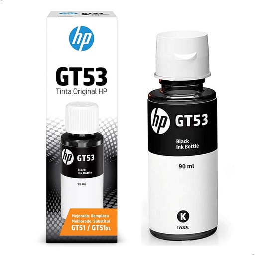 Botella De Tinta Original Color Negro, GT53 HP