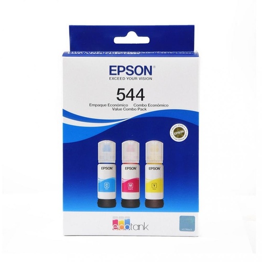 EPSON Set De 3 Botellas De Tinta Original Color Amarillo, Cián, Magenta, 544 Epson