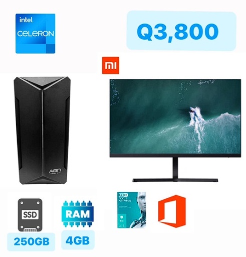 Computadora, Pantalla 24" Dual Core, 4gb RAM, 250 SSD