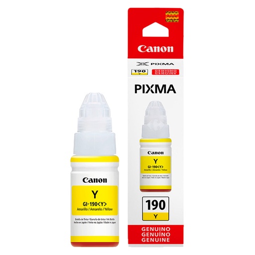 [0670C001AA] Botella de Tinta Canon GI-190Y Amarillo 70ml