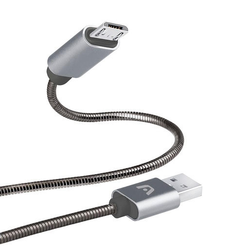 [ARG-CB-0026GR] Cable USB a Micro USB Argom ARG-CB-0026GR 1 Metro Metalizado