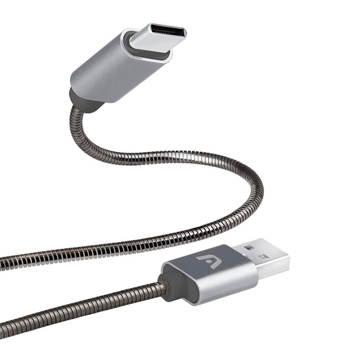 [ARG-CB-0028GR] Cable USB-C a USB Argom ARG-CB-0028GR 1 Metro Trenzado Metalizado