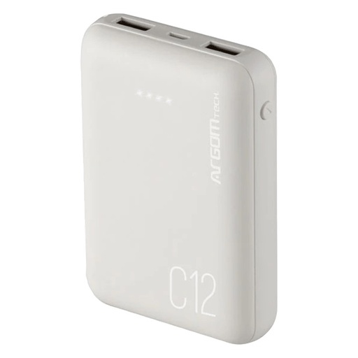 [ARG-PB-1138WT] PowerBank Argom C12 12000mAh 2xUSB Blanco